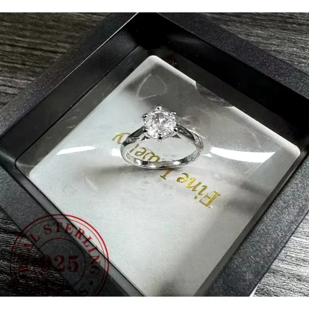 NEW 1ct Simulated Diamond‎ 14k White Gold Plated Silver Ring